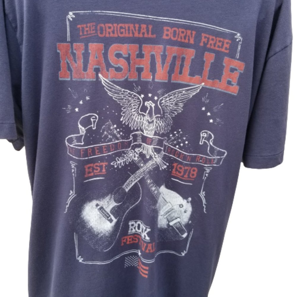 The 50‑50 T‑Shirt Men’s Nashville Rock Festival 1978 Born Free CrewNeck Black XL - Picture 6 of 12
